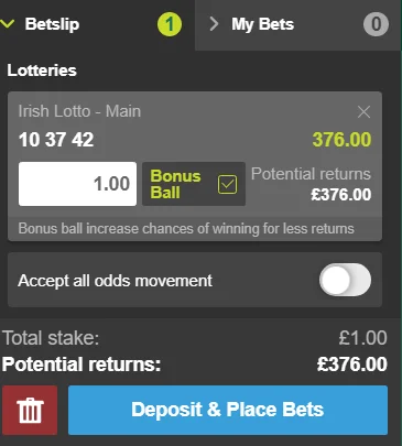 odds of winning irish lotto